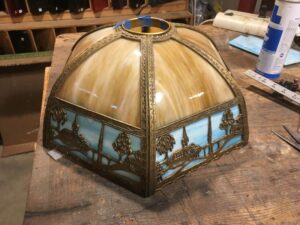 Slag glass lamps for sale
