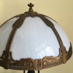 Bent slag glass lamp for sale