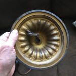 Bent slag glass lamp for sale