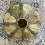 Art Nouveau slag glass lamp for sale